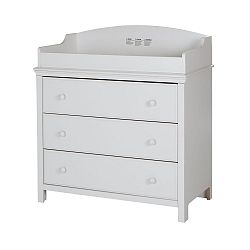 South Shore Furniture Cotton Candy Changing Table with Drawers, Pure White