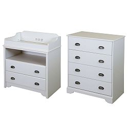 Fundy Tide Changing Table and 4-Drawer Chest, Pure White