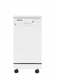18-inch Portable Dishwasher with Short Stainless Steel Tub in White