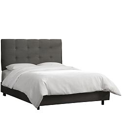 Queen Tufted Bed In Premier Charcoal