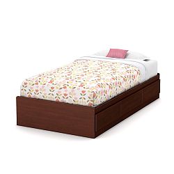Summer Breeze Twin Mates Bed (39 Inch) with 3 Drawers, Royal Cherry