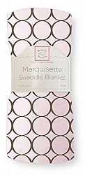 SwaddleDesigns Marquisette Swaddling Blanket, Brown Mod Circles, Pastel Pink