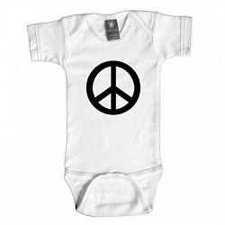 Rebel Ink Baby 341W1824 Peace- 18-24 Month White One Piece Undershirt