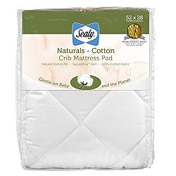 Kolcraft ED003-QCX Sealy Naturals Cotton Crib Mattress Pad