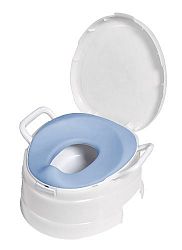 Primo 4 In 1 Soft Seat Toilet Trainer And Step Stool White With Pastel Blue Seat HBP0Q5YRP-1210