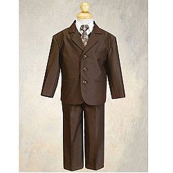 Baby Boy Brown Formal Special Occasion Wedding Easter 5pc Suit Set 24M