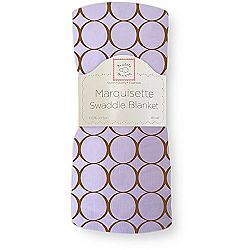 SwaddleDesigns Marquisette Swaddling Blanket, Pastel with Mocha Mod Circles, Lavender
