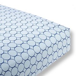 SwaddleDesigns Cotton Flannel Fitted Crib Sheet, Jewel Tone Mod Circles, True Blue
