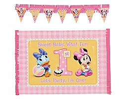 Baby Minnie Mouse 1st Birthday High Chair Decorating Kit Disney Party Decor