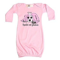 Puppy Luv Glam Pink Puppy Fabulous Sleeper Gown Baby Girls 3-6M