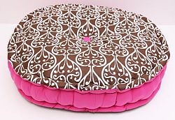 Bacati Damask Pink/Chocolate Floor Pillow