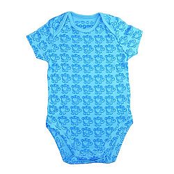 Oogaa Baby Boys Blue Short Sleeve Monkey Print Bodysuit 6M