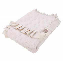 Trend Lab Velour Ruffle Trimmed Receiving Blanket, Cream
