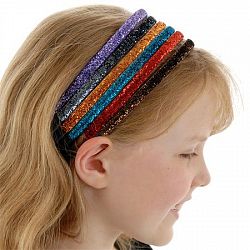 very comfortable sparkles ribbon headbands, best gifts for kids (gold)