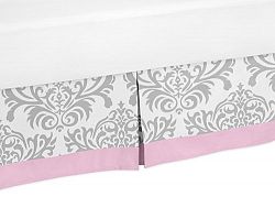 Pink, Gray and White Elizabeth Bed Skirt for Toddler Bedding Sets by Sweet Jojo Designs