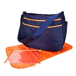 Trend Lab Ultimate Hobo Style Diaper Bag, Navy Blue and Orange