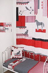 Taftan Checkered Cat Curtain 145 x 280cm with Loops (Black/ Red)