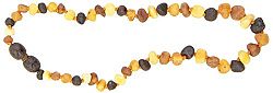 Momma Goose Amber Teething Necklace, Baroque Unpolished Multi, Small