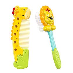 Sassy Jungle Soft Grip Comb and Brush Set