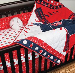 MLB Boston Red Sox Baseball 4pc Crib Bedding Set