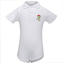 Littlest Golfer White Short Sleeve Polo Knit Bodysuit Baby Boys 12M