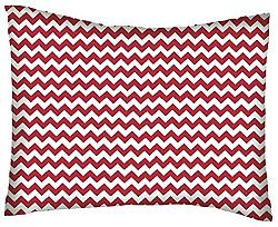 SheetWorld Percale Twin Pillow Case - Red Chevron Zigzag - Made In USA