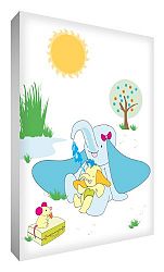 Feel Good Art Thick Nursery Box Canvas Cute Elephant Design (A3)