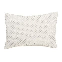 Auggie Quilted Decorative Cross Stitch Pillow Cover, Grey