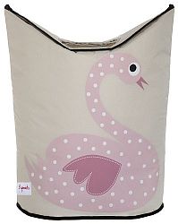 3 Sprouts Laundry Hamper, Swan, Pink