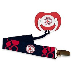 Boston Red Sox Red Pacifier and Pacifier Clip - 2014 MLB Baby Fanatic Combo Set