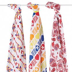 Aden+Anais Red special edition organic designer swaddles (3-pack)