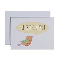CRG C. R. Gibson Boxed Thank You Notes, Lil' Birdie, 10 Count