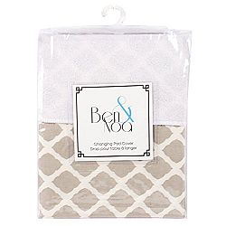 Kushies Baby Percale Change Pad with Terry Insert Sheet, Linen Lattice
