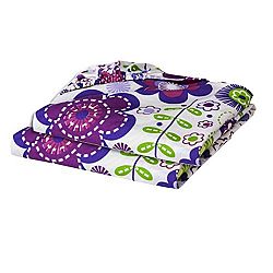 Bacati Crib Fitted Sheets, Botanical Purple (Pack of 2)