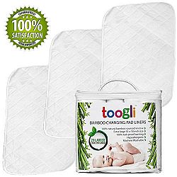 Bamboo Changing Pad Liner By Toogli - Extra Large 35 x 18 inch size and Super Soft, 2X larger than other liners