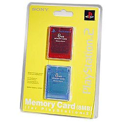 Sony Playstation 2 Memory Card 8MB 2PK Red/Blue