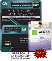 CA AntiVirus Plus Software - 6 Month Sub. w/ Bonus H&R Block At Home Deluxe