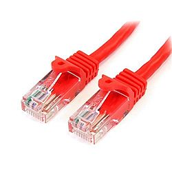 StarTech Com 3 Ft Cat5e Red Snagless Crossover RJ45 UTP Cat5e Patch Cable 3ft Patch Cord Category 5e 3 Ft 1 X RJ 45 Male 1 X RJ 45 Male Red H3C00PL9X-1210