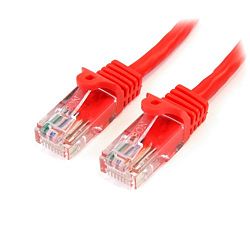 StarTech Com 2 Ft Red Snagless Cat5e UTP Patch Cable Category 5e 2 Ft 1 X RJ 45 Male 1 X RJ 45 Male Red H3C00PL9J-0507