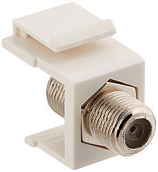 CableWholesale F-Pin Coaxail Connector Keystone Module Cable, White (322-120Wh)