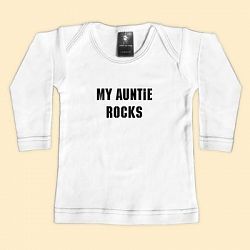 Rebel Ink Baby 392wls06 - My Auntie Rocks - White Long Sleeve T-Shirt - 0-6 Months