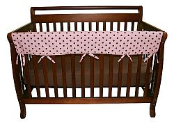 Trend Lab Cotton CribWrap Wide Rail Cover for Crib Front or Back, Blue Max Dot
