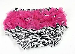 Baby Bloomer Diaper Covers Cotton and Chiffon Ruffles (Zebra/Hot Pink) by Discount Manufacturing & Distributing, Inc.