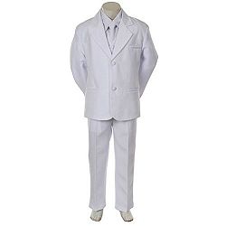 Angels Garment Little Boys Size 4 White Classic 5 Pc Set Tuxedo