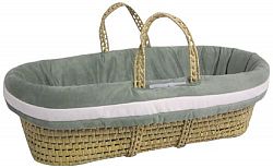 Baby Doll Bedding Zuma Moses Basket Set, Seafoam