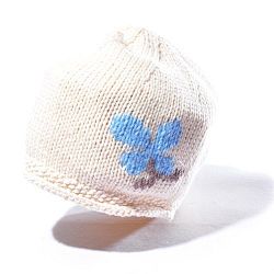 ChunkiChilli Unisex-Baby's Organic Cotton Butterfly Beanie 3-10 Years White
