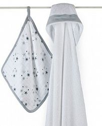Aden and Anais Hooded Towel Washcloth Set-Twinkle Star