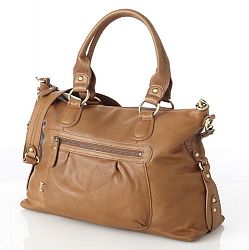 OiOi Soft Tan Leather Changing Bag