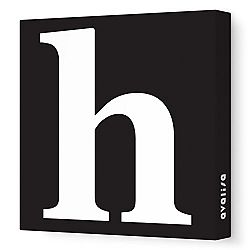 Avalisa Stretched Canvas Lower Letter H Nursery Wall Art, Black, 28 x 28