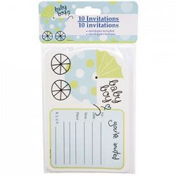 "Baby Shower" Party Invitations with Envelopes, 10-ct. Packs (Baby Boy Blue)